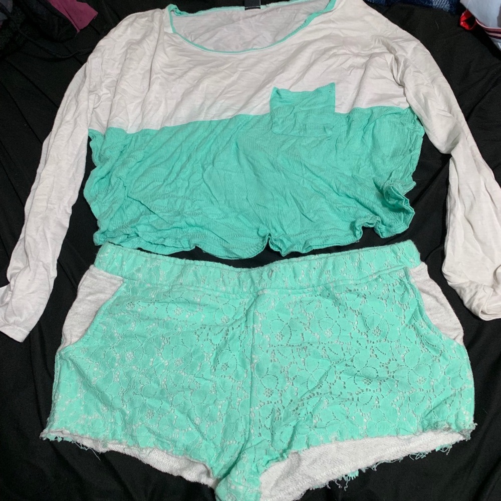 Crop top and shorts